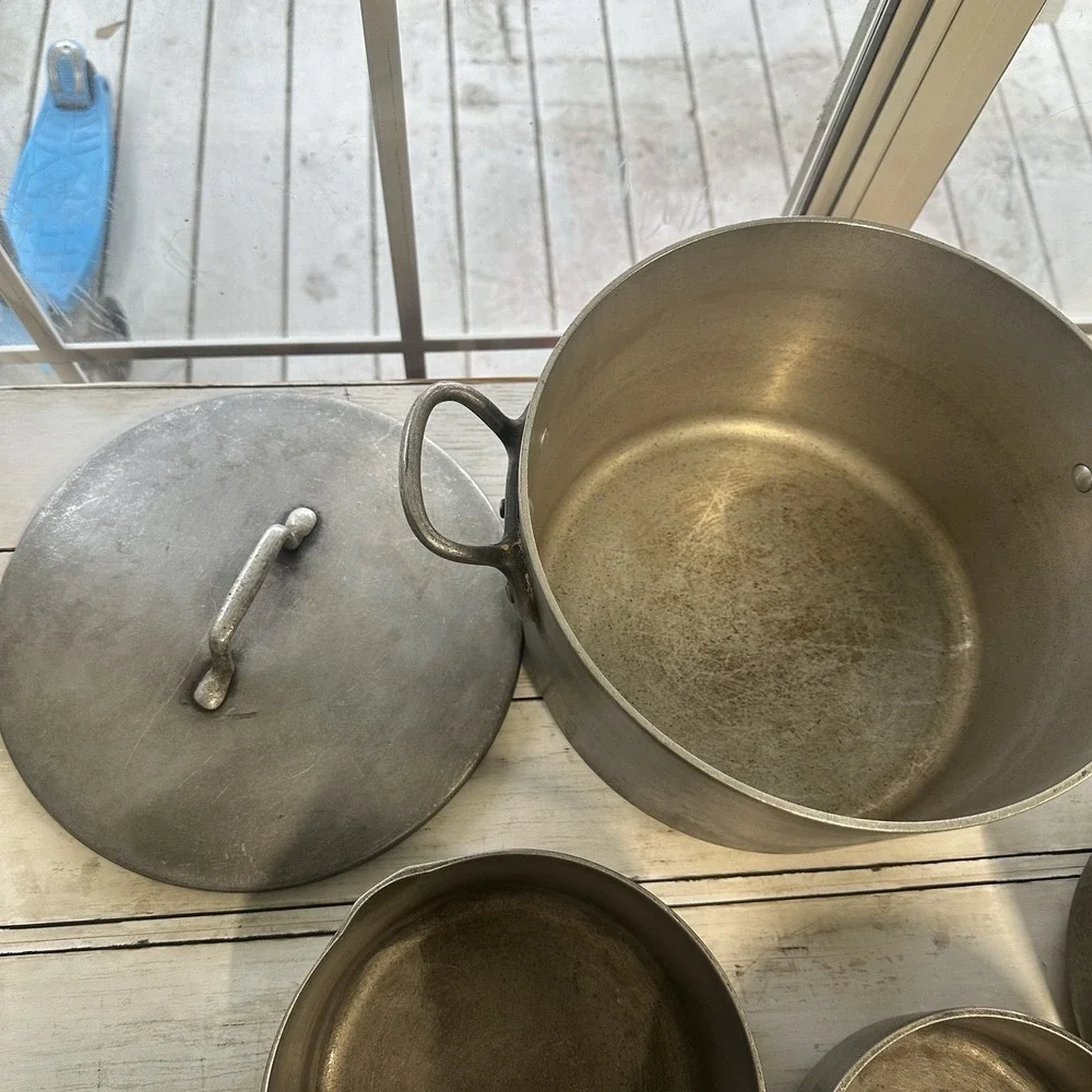 Vintage Magnalite‎ GHC USA Lot Of 6 W/ Lids 1 Qt, 2 Qt, 3qt, 7qt And Insert